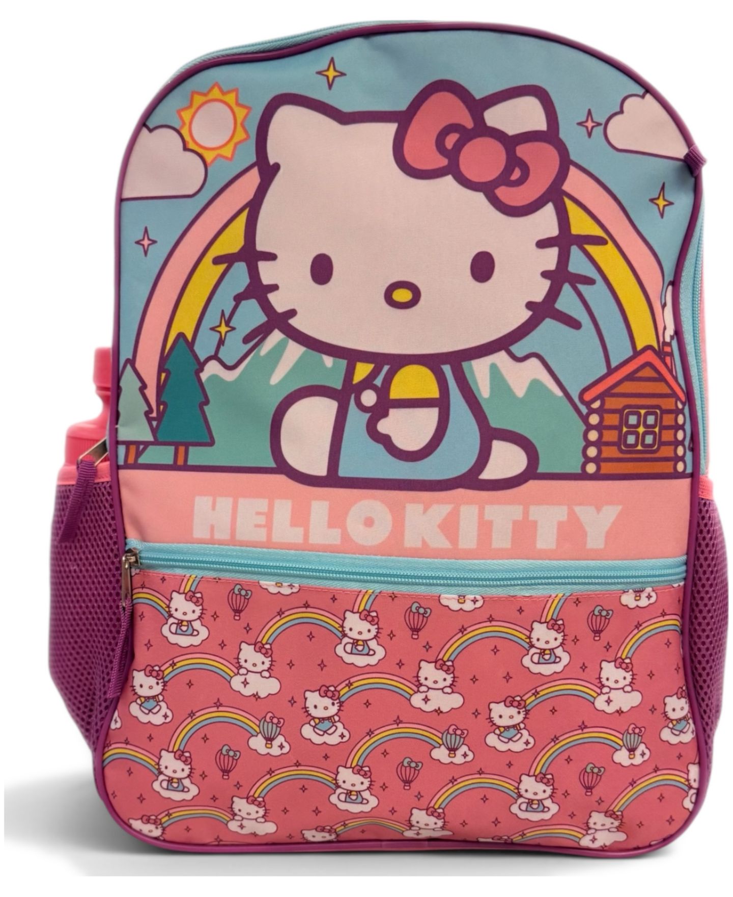 Детские сумки Accessory Innovations Hello Kitty Backpack With Sequence, Lunch Bag, Pencil Case and Carabiner Clip, 4 Pieces Set, цвет: Синий / Красный — фото 2