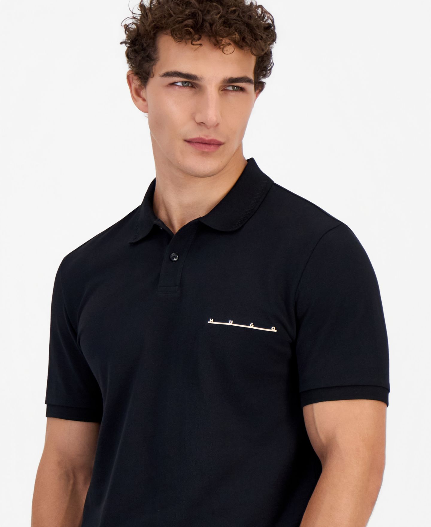 Мужское поло Hugo Boss Datripolo Regular-Fit Cotton Polo Shirt, цвет: Чёрный — фото 3
