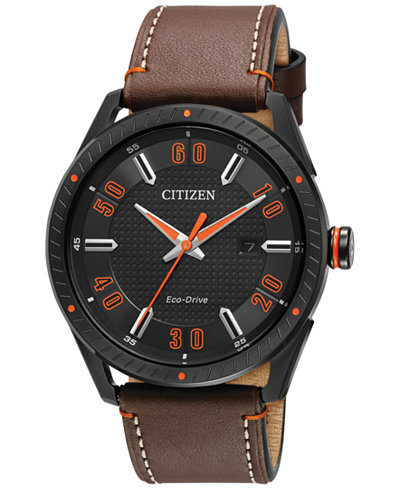 Citizen Drive from Citizen Eco-Drive Men's Brown Leather Strap Watch 42mm BM6995-19E