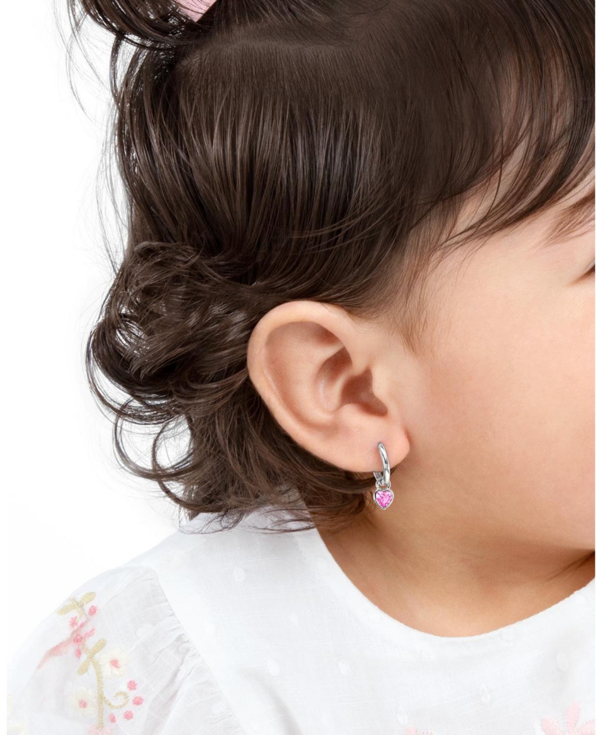 Tiny Blessings Children's Heart Drop Classic Huggie Hoop Earrings