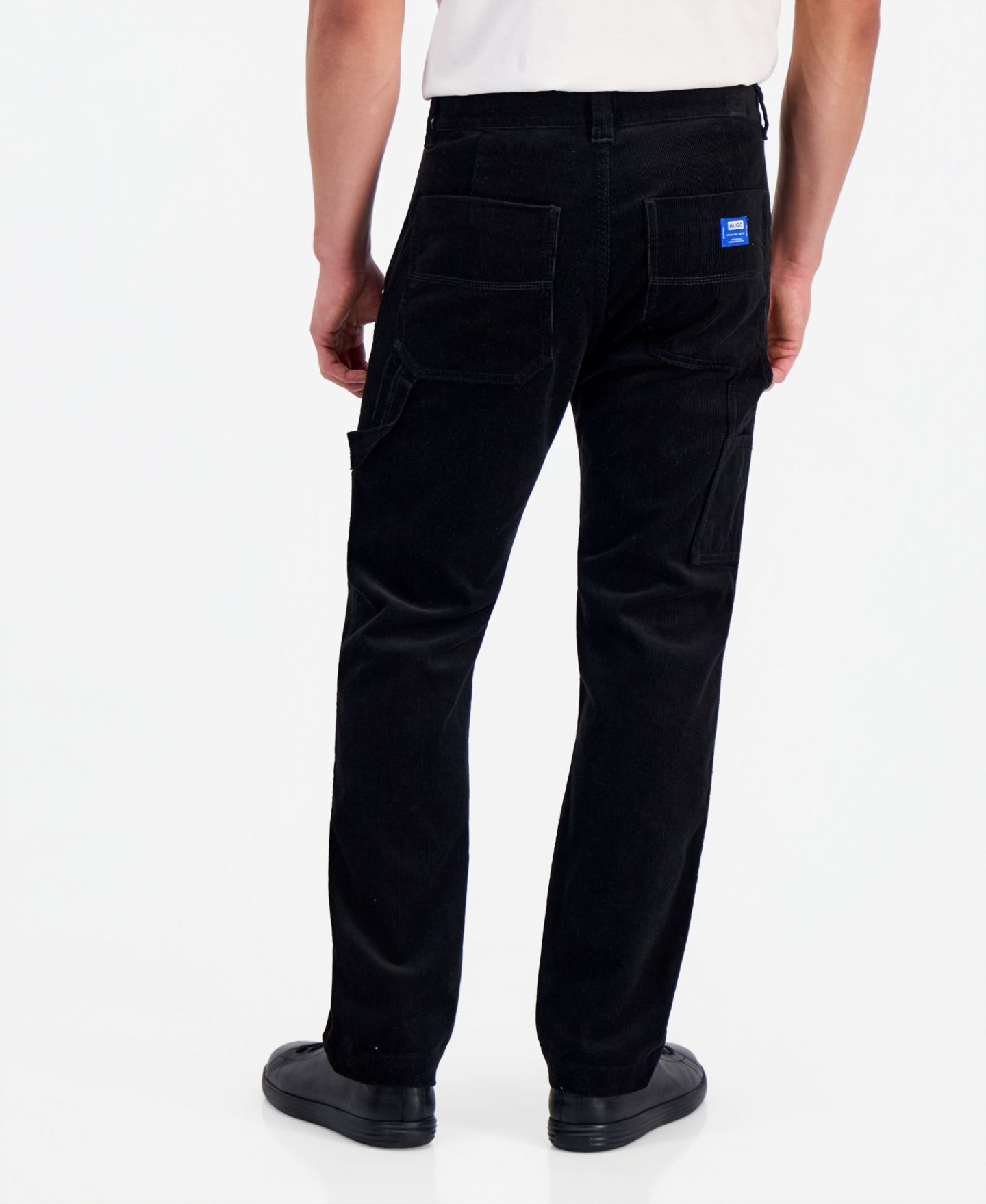 Мужские брюки Hugo Boss Corduroy Carpenter Straight-Leg, цвет: Чёрный — фото 4