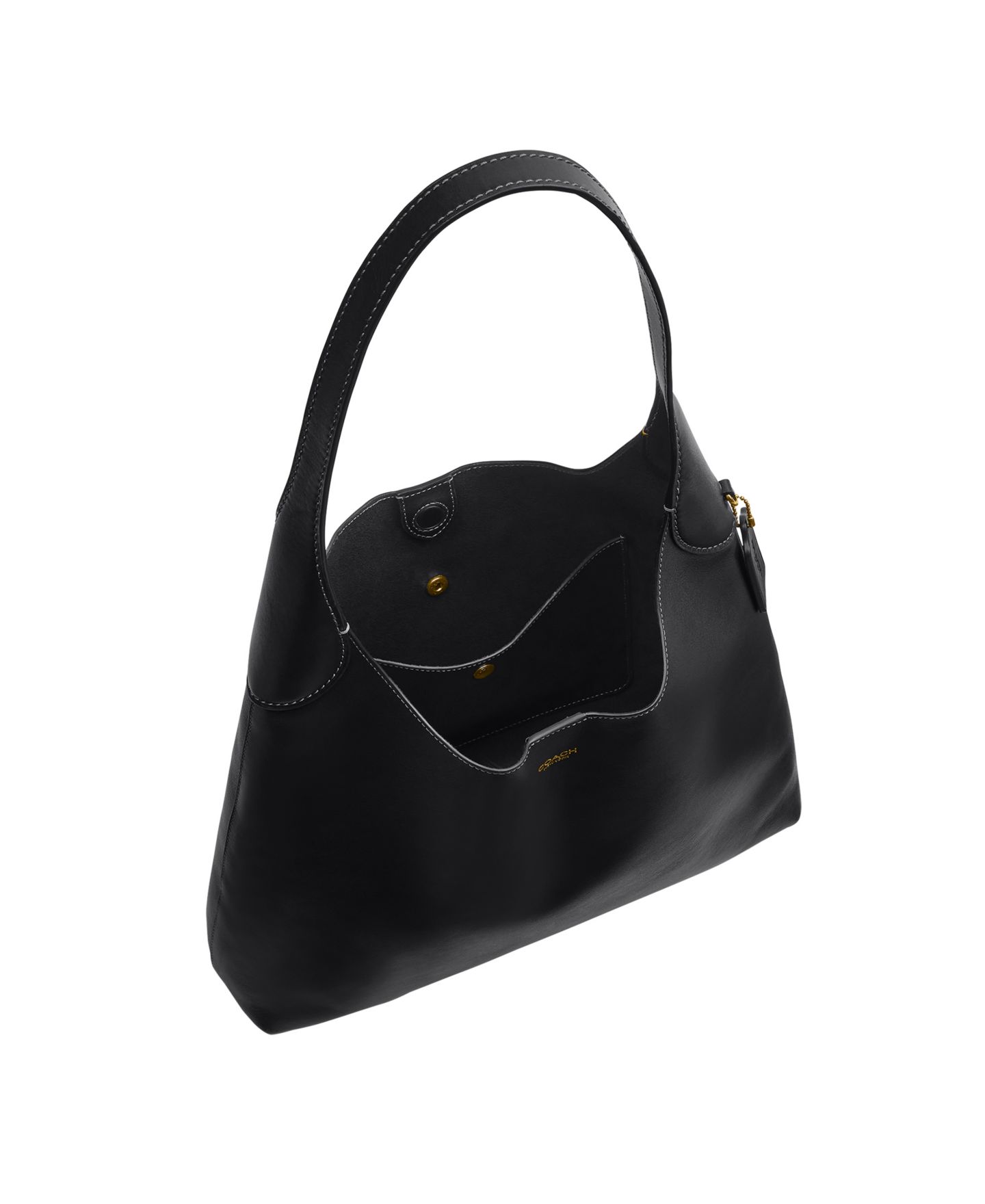 Женская сумка COACH Brooklyn Large Leather Shoulder 34, цвет: Латунный / Чёрный — фото 6