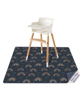 Wipeable Waterproof Anti Slip Floor Protector Mat For Highchair And Mess Cleanup