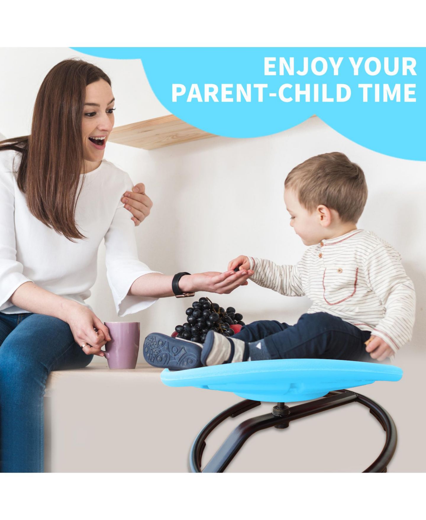 Детская игрушка ZENY Kids Sensory Swivel Chair, Adhd Support, Swivel Chair, Ages 5+, цвет: Синий — фото 8