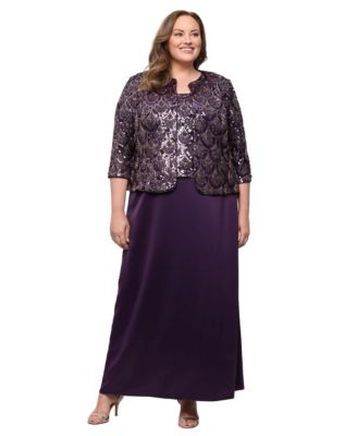 Plus Size Long Sequin Jacket Dress