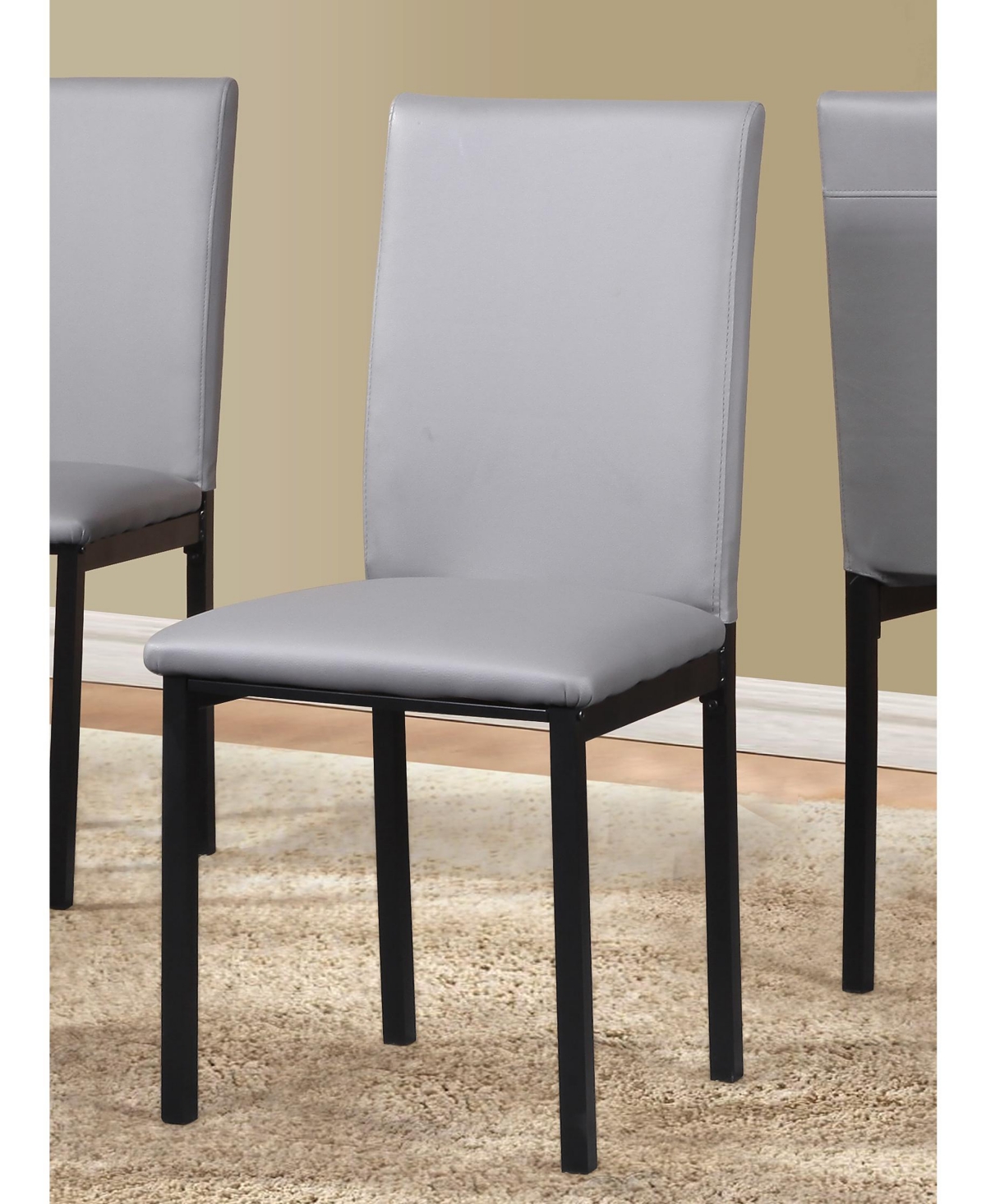 Flynama 5-Piece Metal Dining Set, Laminated Faux Marble Top Table and 4 Faux Leather Chairs