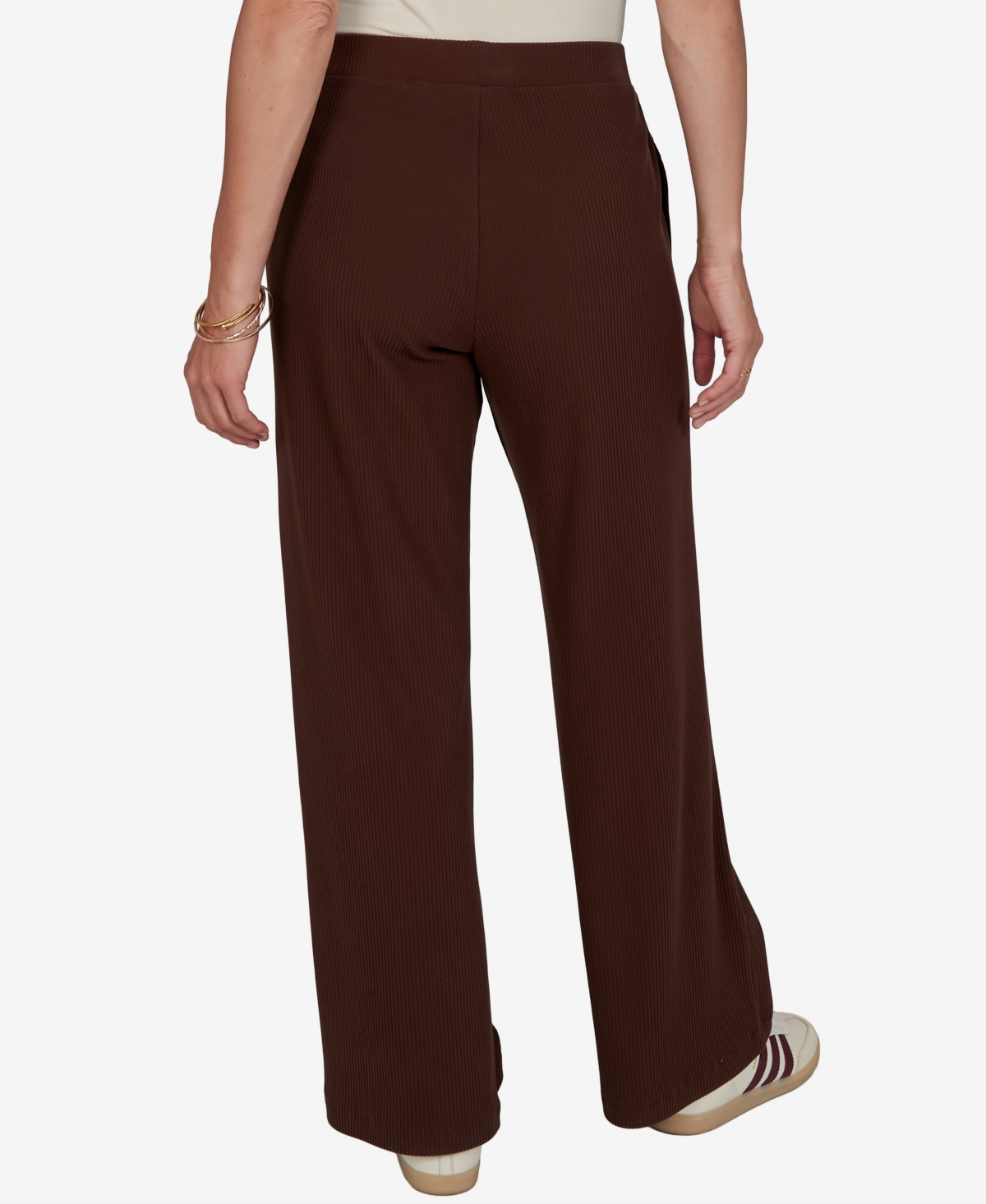 Ruby Rd. Petite Wide-leg Pull-on Ribbed Pants In Red