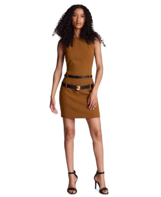 Women's Micro Tech Double Belted Crewneck Mini Dress