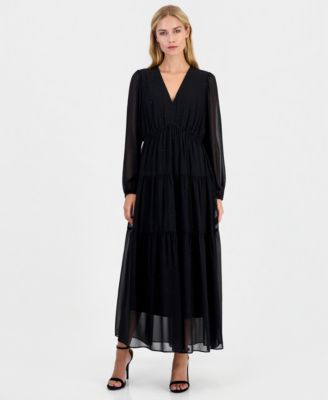 Women's Empire-Waist A-Line Long-Sleeve Dress