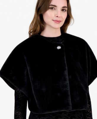 Women's Cropped Faux Fur Capelet