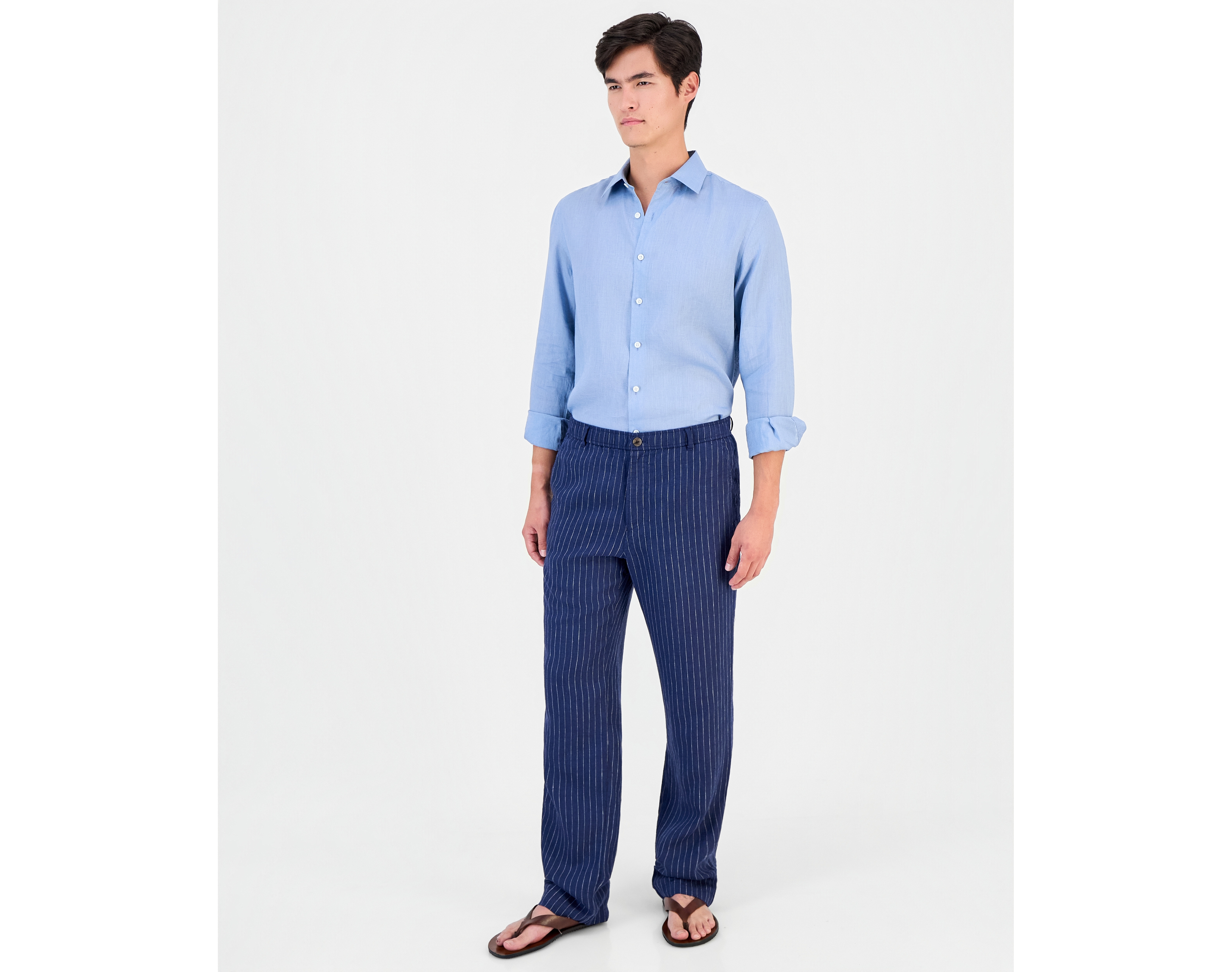 Club Room Men's Pinstripe Drawcord Linen Pants, Macy's Exclusive