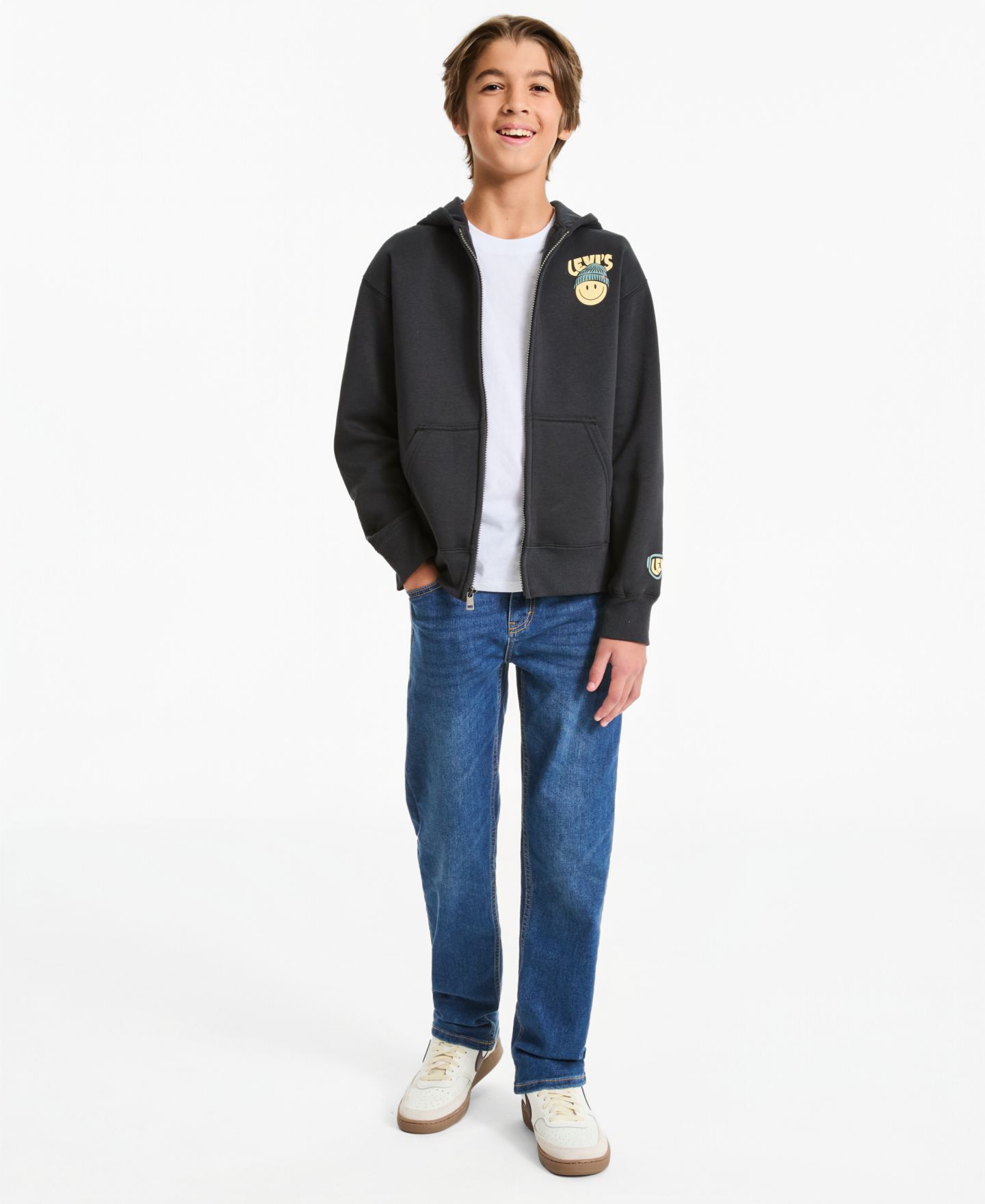 Детские джинсы Levi's 514 прямого кроя из стретча, 8-20, цвет: Синий каменный — фото 8