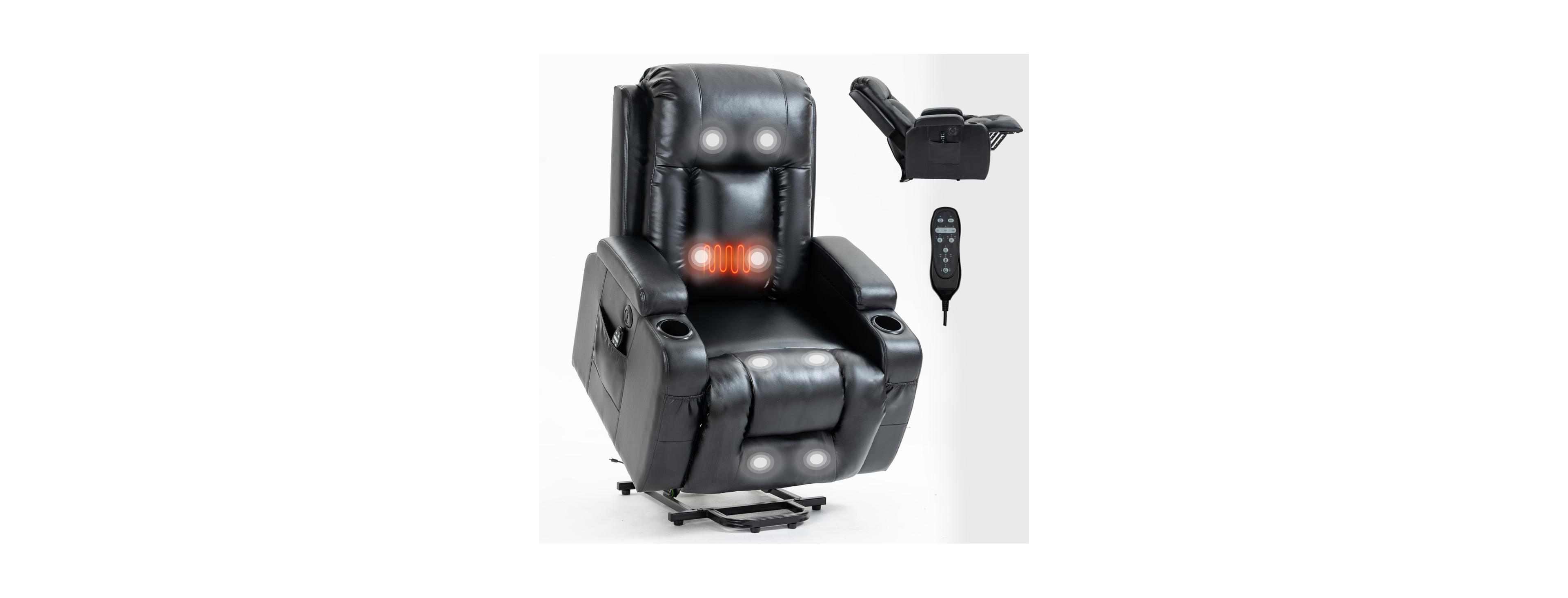 Streamdale Furniture Heavy Duty Power Lift Recliner with Massage, Heating and Usb