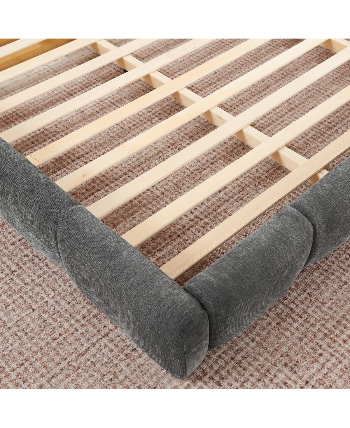 Streamdale Furniture King Size Elegant Chenille Upholstered Platform Bed Frame
