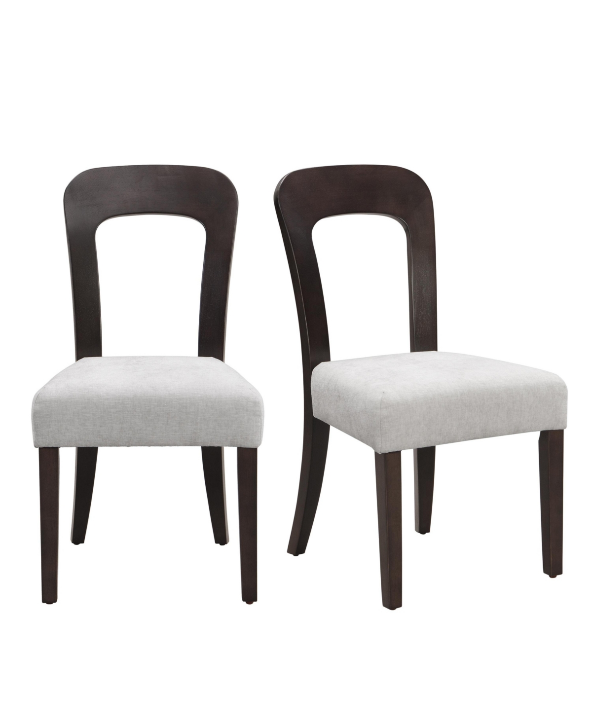 Flynama Set of 2 Chenille Fabric Dining Chairs, Rubber Wood Legs 330 Lbs Weight Capacity