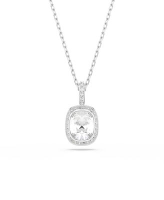 Sterling Silver-Plated White Crystals Necklace
