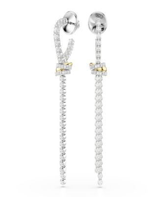 Gold-Tone and Sterling Silver-Plated White Crystals Earrings