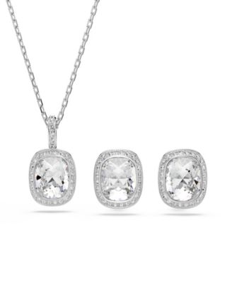 Sterling Silver-Plated White Crystals Sets