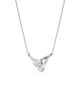 Sterling Silver-Plated White Crystals Necklace