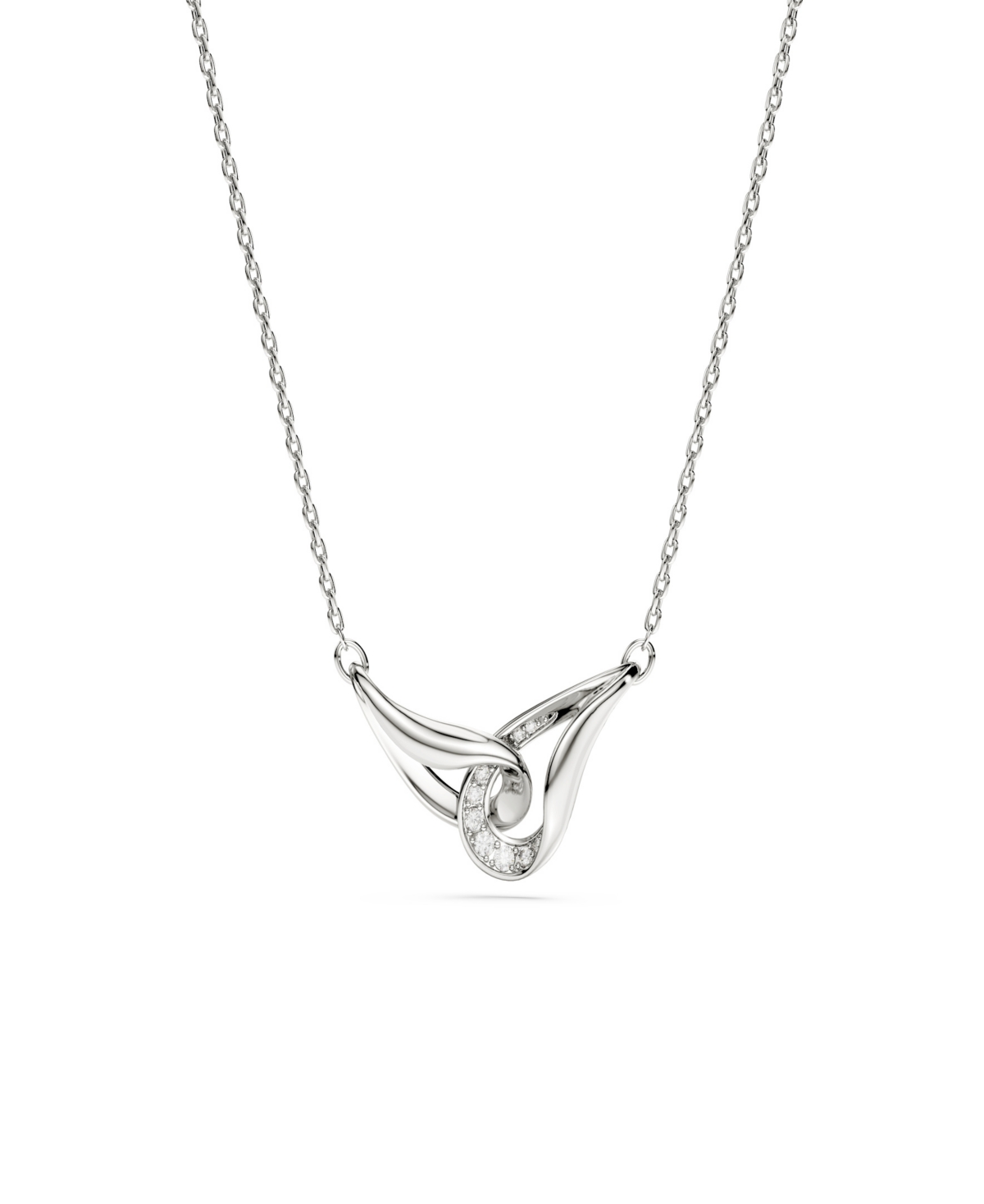 Swarovski Sterling Silver-Plated White Crystals Necklace