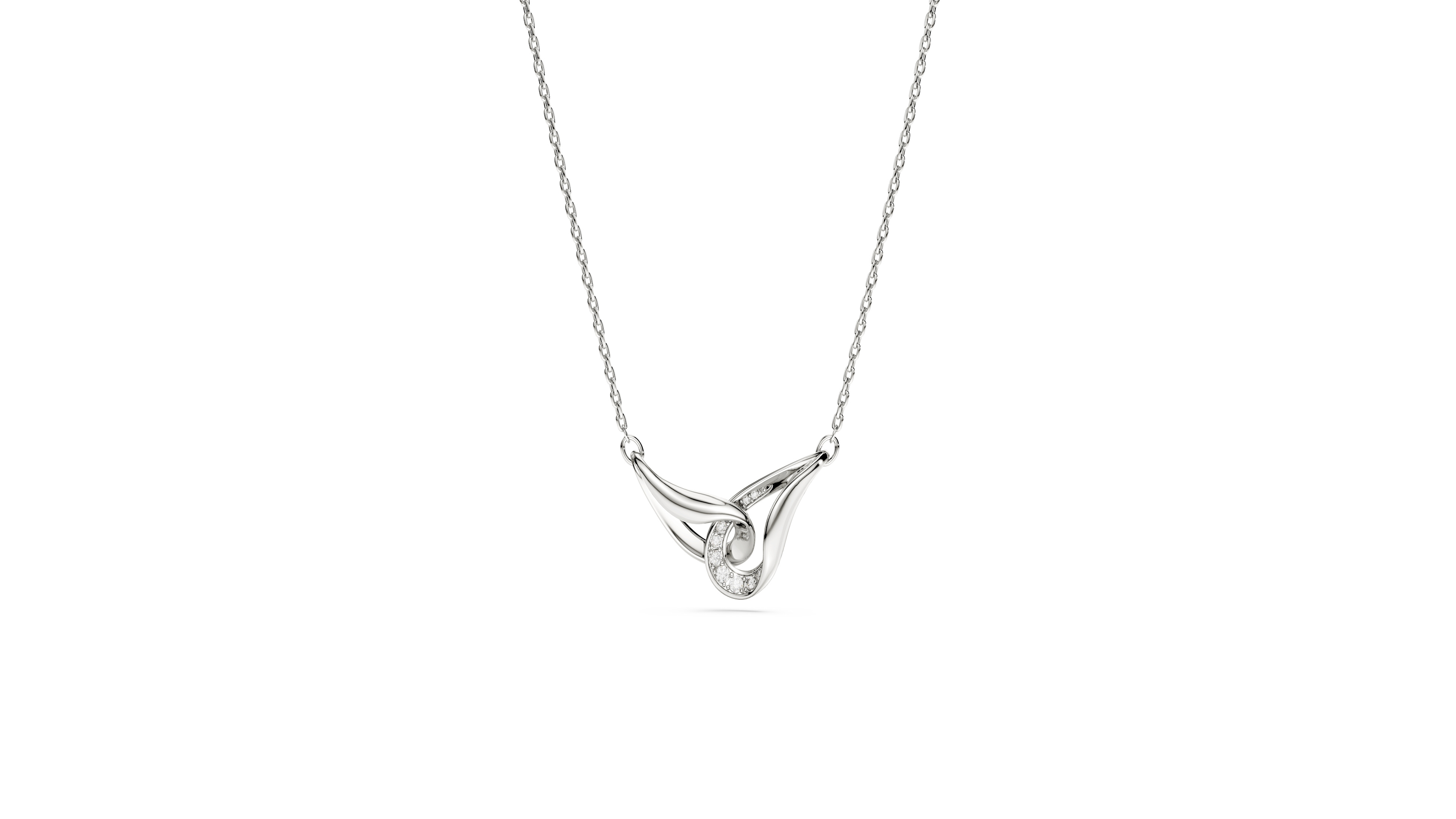 Swarovski Sterling Silver-Plated White Crystals Necklace