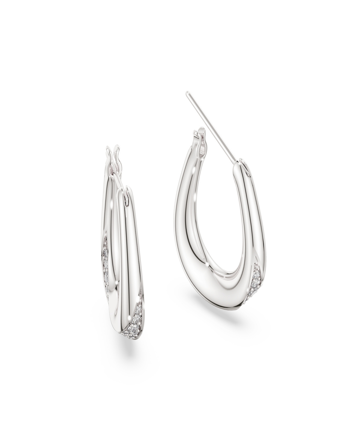 Swarovski Sterling Silver-Plated White Crystals Earrings