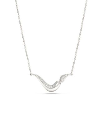 Sterling Silver-Plated White Crystals Necklace