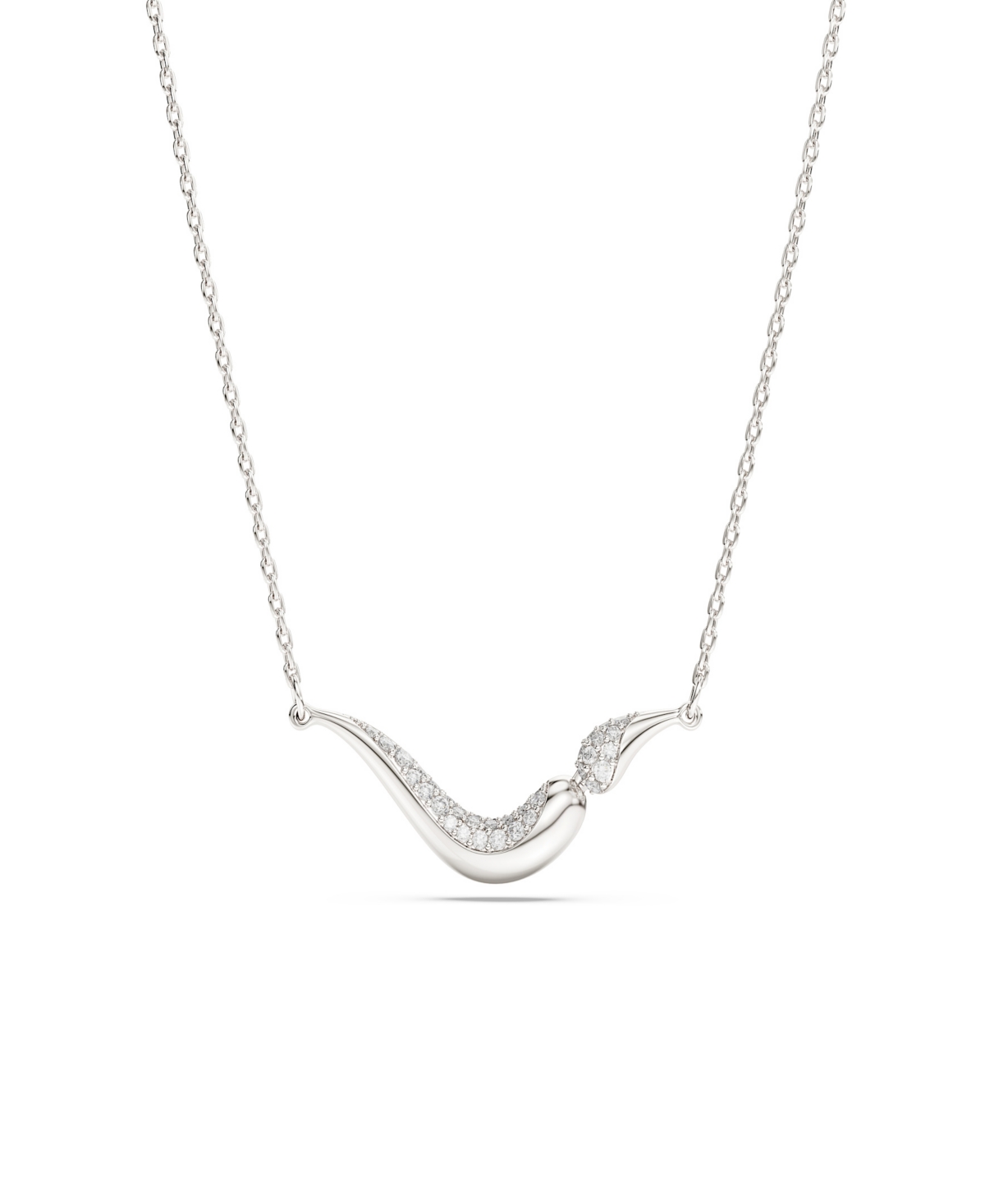 Swarovski Sterling Silver-Plated White Crystals Necklace - Silver