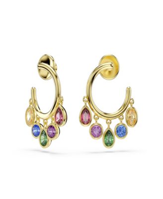 Gold-Tone Plated Multicolored Crystals Earrings