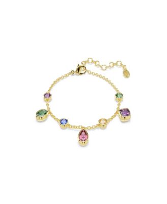 Gold-Tone Plated Multicolored Crystals Bracelet