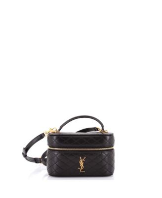 Mini Gaby Zip Around Vanity Bag Quilted Leather