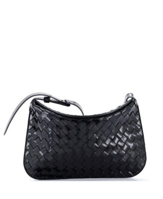 Cradle Fold Over Shoulder Bag Intrecciato Leather
