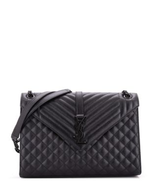Large Classic Monogram Envelope Satchel Mixed Matelasse Leather