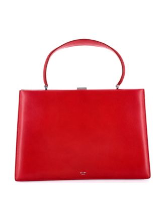 Medium Clasp Top Handle Bag Leather