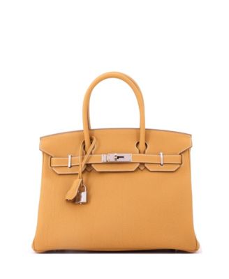 Pre-Owned Hermes Birkin 30 Handbag Light Togo with Palladium Hardware