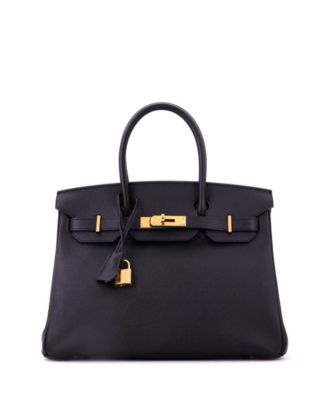 Pre-Owned Hermes Birkin 30 Handbag Black Epsom with Gold Hardware