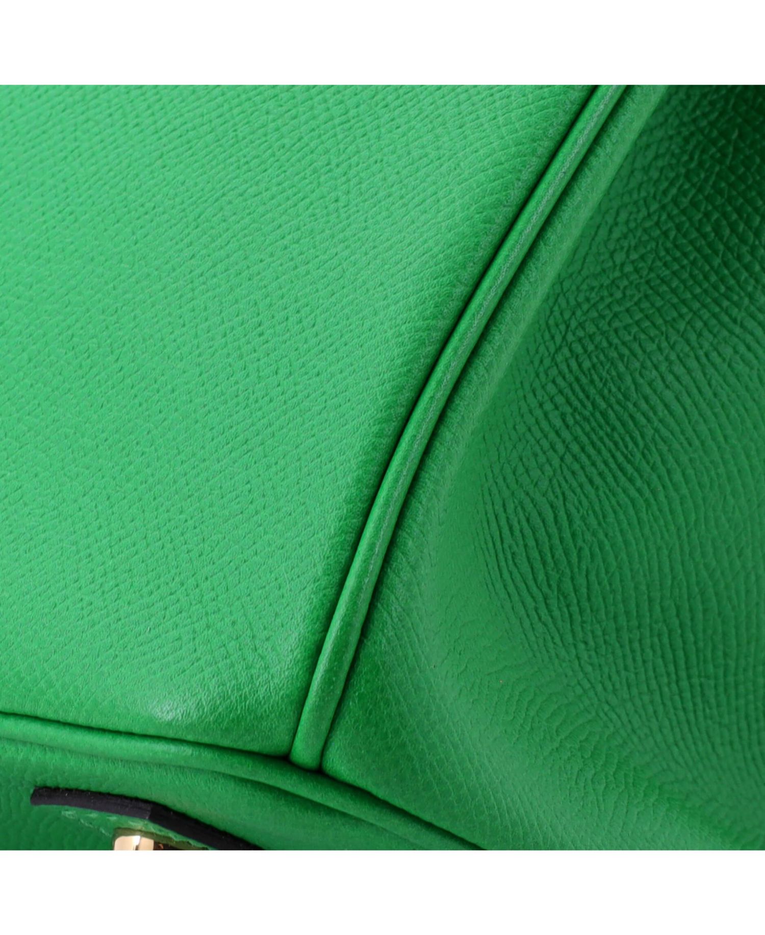 Pre-Owned Hermes Birkin 30 Handbag Green Epsom with Gold Hardware