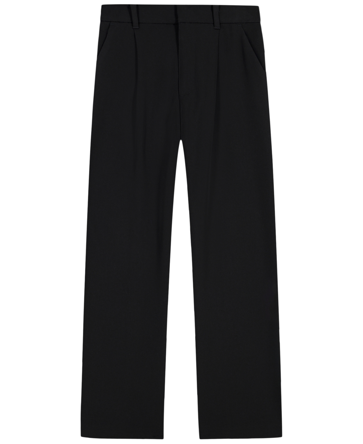 Calvin Klein Girls' 7-16 Refined Stretch Tailored Wide-Leg Pants - Black