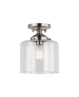 Winslow 8 1/2" Wide Brushed Nickel Seeded Glass Ceiling Light