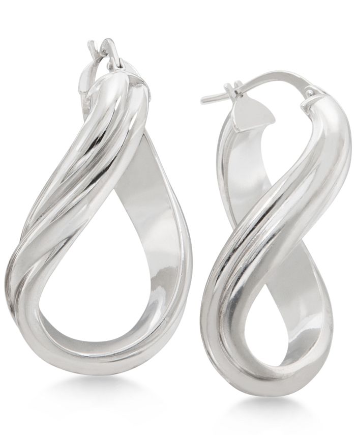 Macy's - Twisted Sculptural Hoop Earrings in Sterling Silver