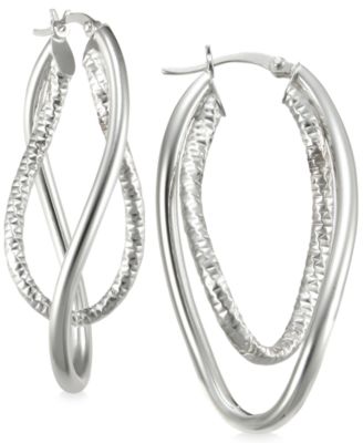 macy's sterling silver hoop earrings