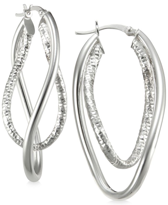 Macy's silver hoop sales earrings