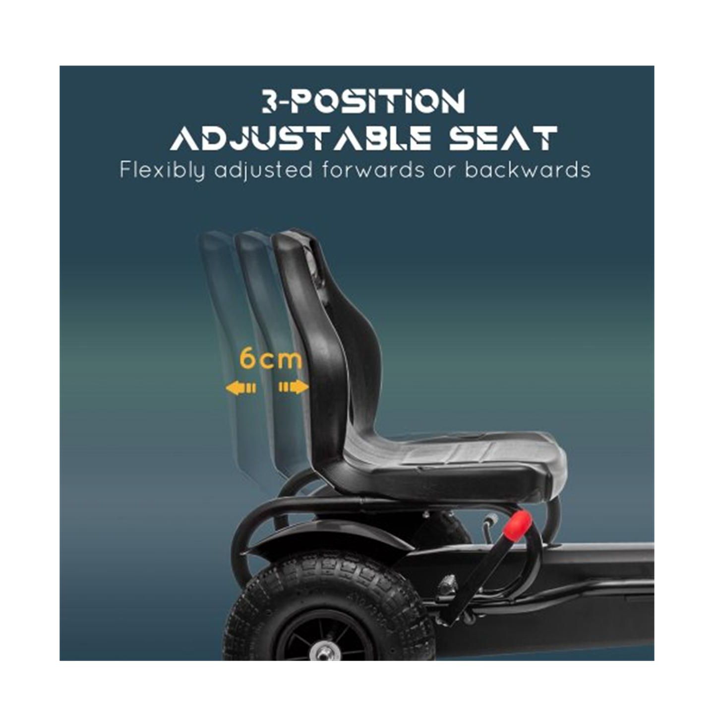 Детская игрушка YOBTOP Kids Pedal Go Kart with Adjustable Seat, Handbrake, 110-lb. Capacity, Ages 5-12, цвет: Чёрный — фото 6