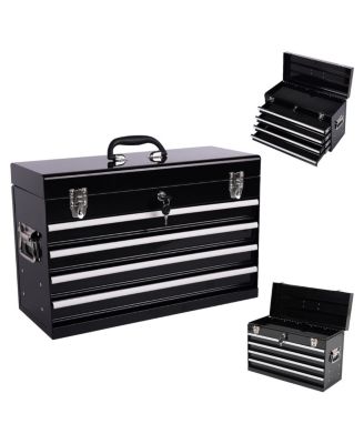  21" Heavy-Duty 4-Drawer Portable Metal Tool Box with Ball Bearing Slides