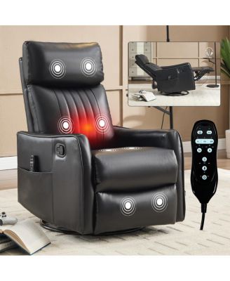  Faux Leather Massage Swivel Recliner Chair