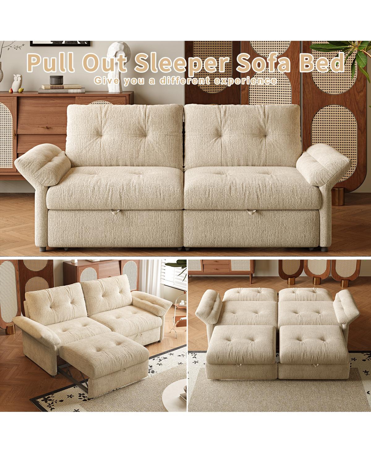 Streamdale Furniture 81.5" Multi-Functional Convertible Plush Sofa Bed