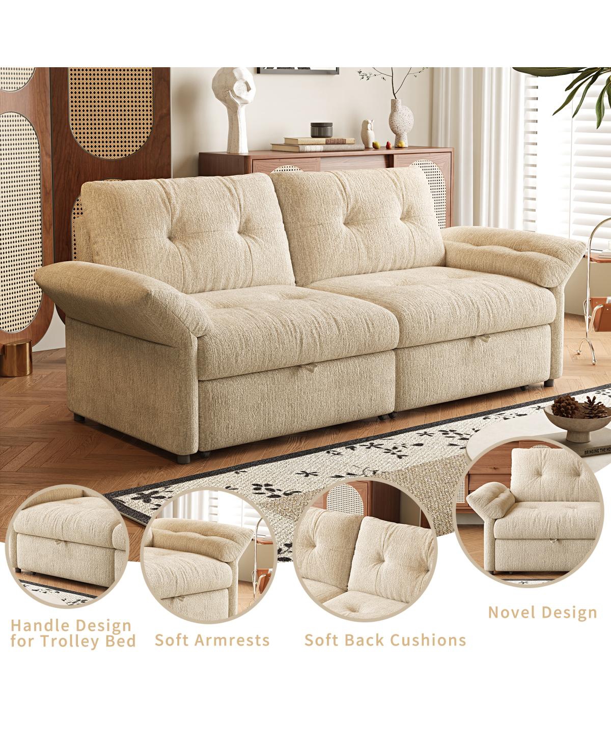 Streamdale Furniture 81.5" Multi-Functional Convertible Plush Sofa Bed