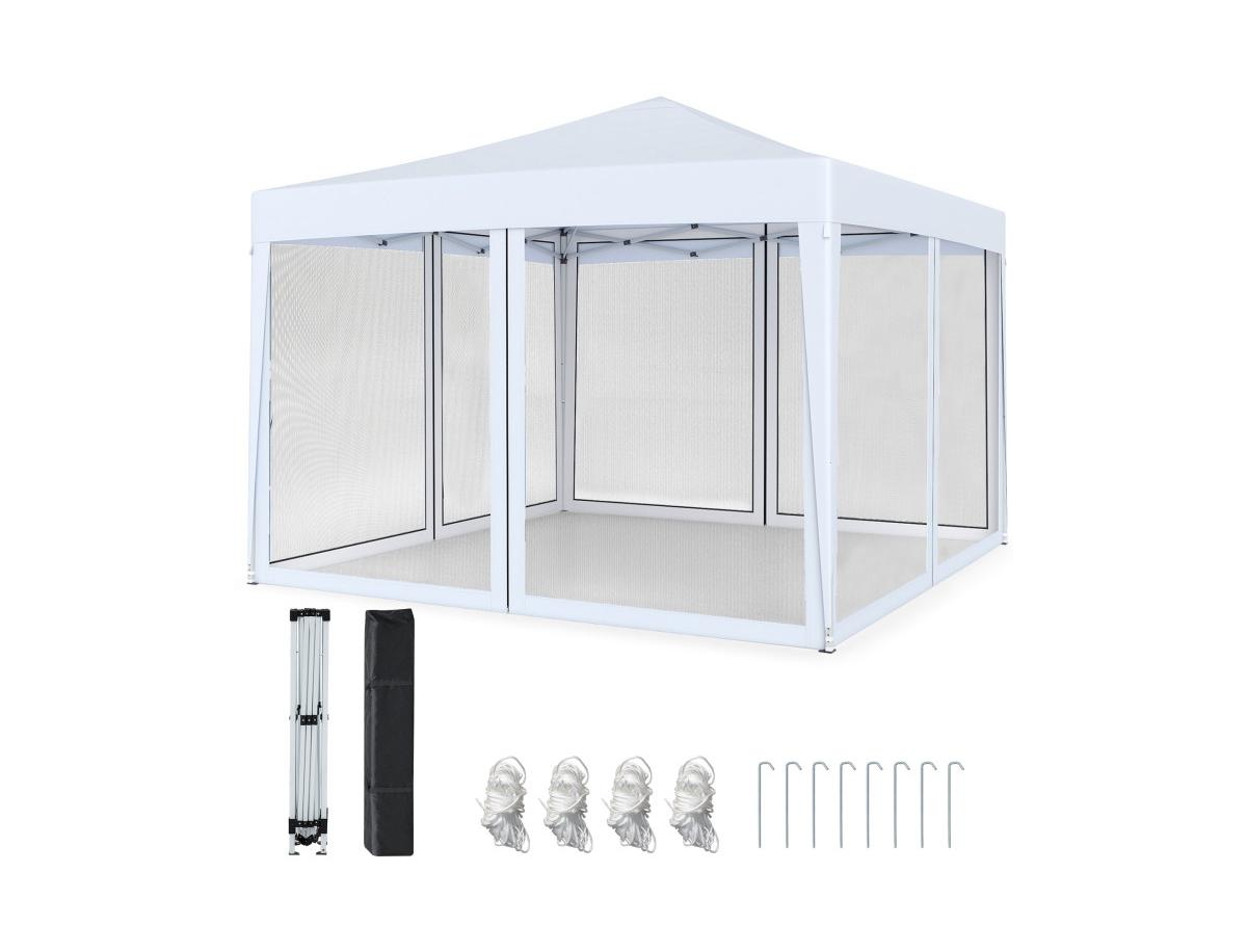 Boyel Living Pop-Up Canopy Tent Easy Setup Instant Folding Shelter with Mesh Netting - White