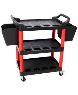   3 Tier Rolling Auto Detail Cart with 2 Buckets