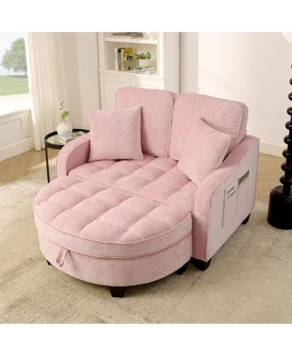  2-Seater Sofa and Storage Footrest Set with Pillows